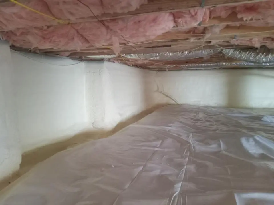 Crawl space encapsulation with closed-cell spray foam for Roof Waterproofing in Macon